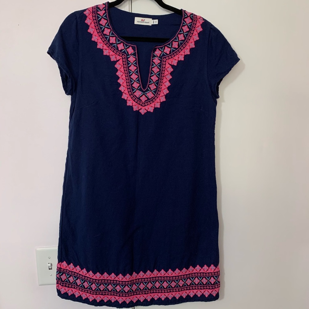 Vineyard Vines Navy and Pink Mini Dress
